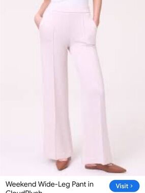 Ann Taylor Blush Wide-Leg Knit Pants size LP